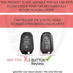 TPU Sleutelhoesje voor Peugeot goud B3 Autosleutelhoesjes