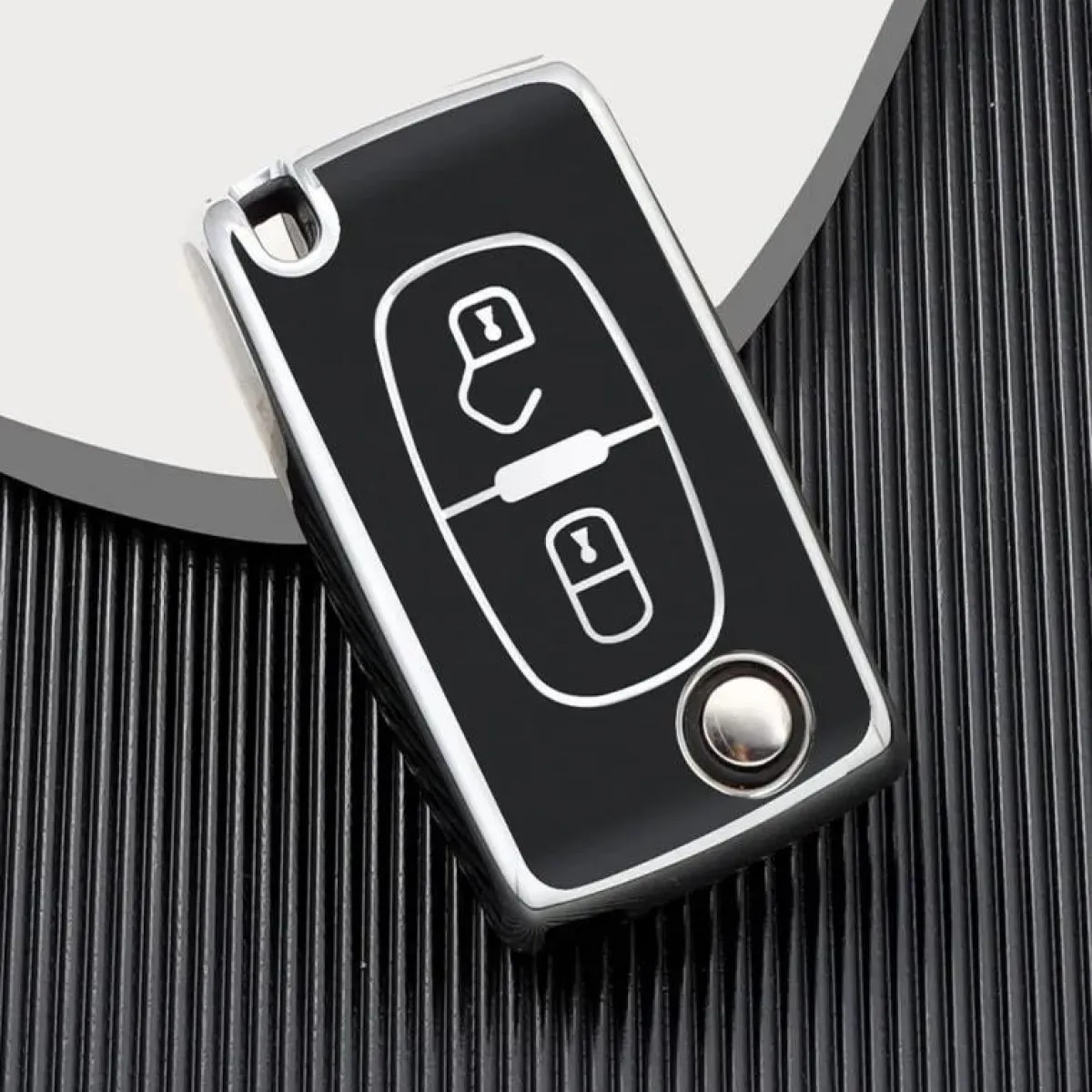 Discount TPU Sleutelhoesje voor Peugeot zwart D2 Autosleutelhoesjes