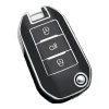Hot TPU Sleutelhoesje voor Peugeot zwart A3B Autosleutelhoesjes