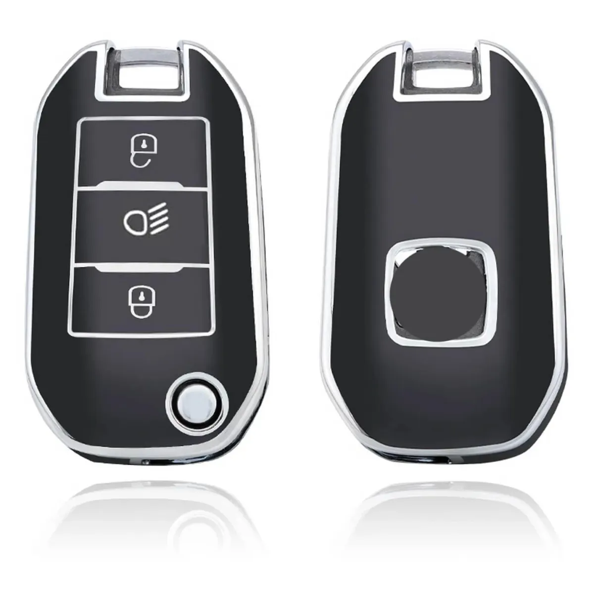 Hot TPU Sleutelhoesje voor Peugeot zwart A3B Autosleutelhoesjes