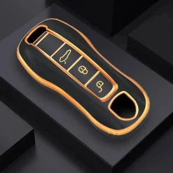 Sale TPU Sleutelhoesje voor Porsche goud B3 Autosleutelhoesjes