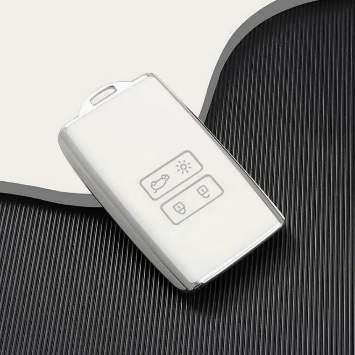 TPU Sleutelhoesje voor Renault wit A4 Autosleutelhoesjes