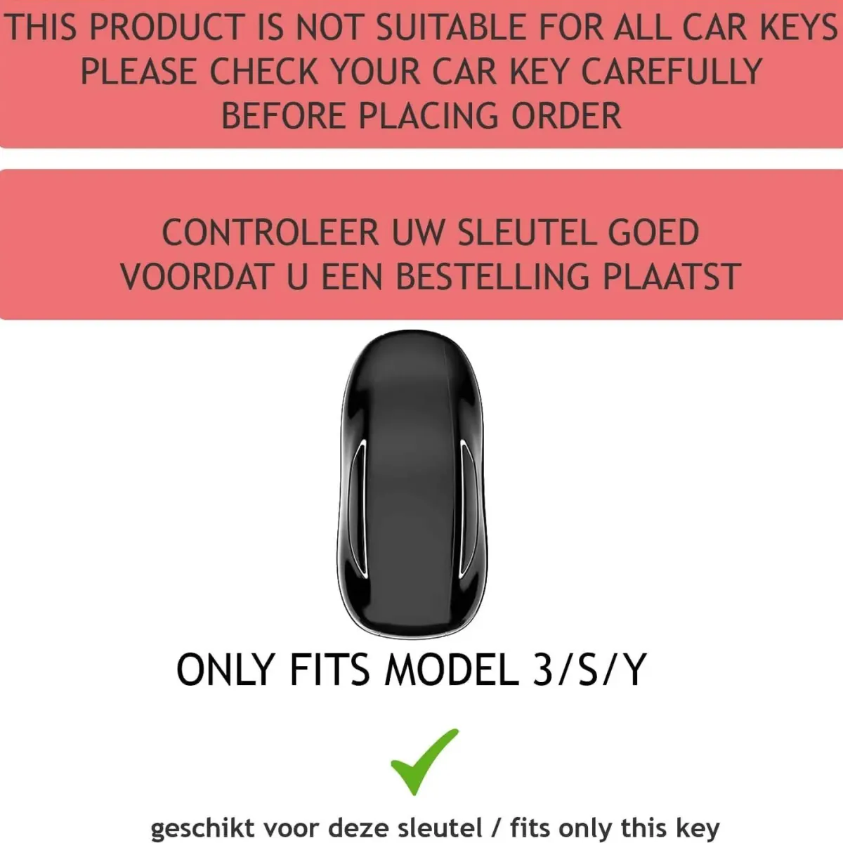 Outlet TPU Sleutelhoesje voor Tesla Model 3-Y-S zwart Autosleutelhoesjes