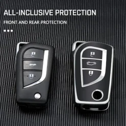 Hot TPU Sleutelhoesje voor Toyota zwart C3 Autosleutelhoesjes