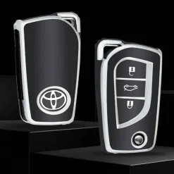 Hot TPU Sleutelhoesje voor Toyota zwart C3 Autosleutelhoesjes