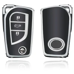 Hot TPU Sleutelhoesje voor Toyota zwart C3 Autosleutelhoesjes