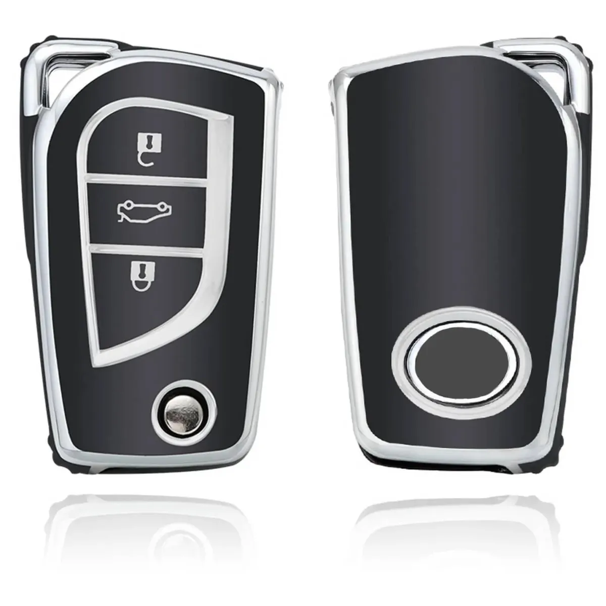 Hot TPU Sleutelhoesje voor Toyota zwart C3 Autosleutelhoesjes