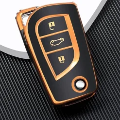 New TPU Sleutelhoesje voor Toyota goud C3 Autosleutelhoesjes