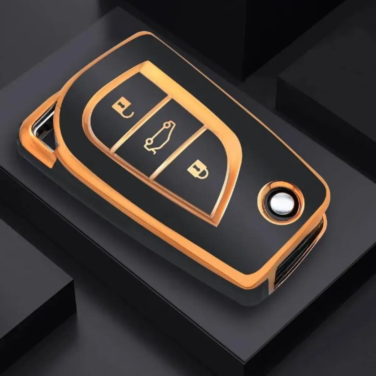 New TPU Sleutelhoesje voor Toyota goud C3 Autosleutelhoesjes