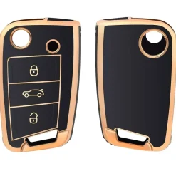 TPU Sleutelhoesje VW - Skoda - Seat Cupra goud B3 Autosleutelhoesjes