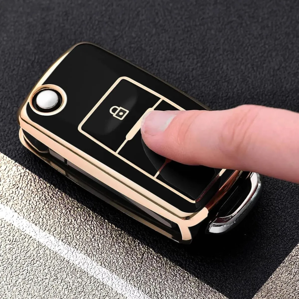 Outlet TPU Sleutelhoesje VW - Skoda - Seat Cupra goud A3 Autosleutelhoesjes
