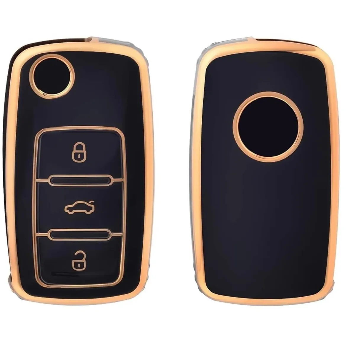 Outlet TPU Sleutelhoesje VW - Skoda - Seat Cupra goud A3 Autosleutelhoesjes
