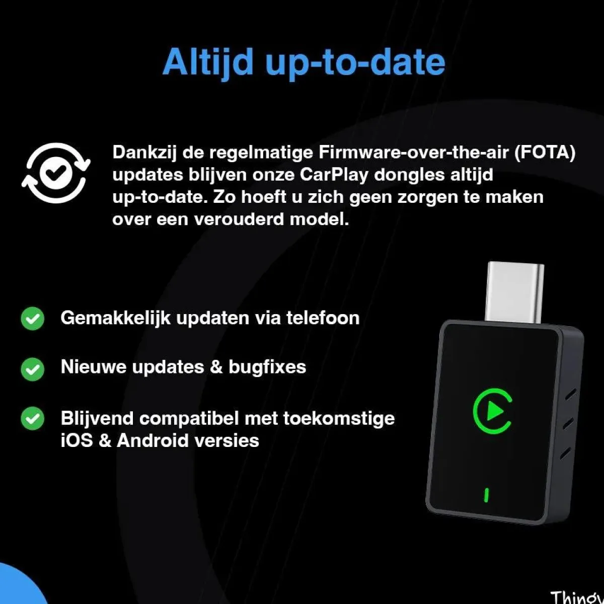 New USB-C 2-in-1 CarPlay & Android Auto Dongle Draadloze Ontvangers