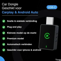 New USB-C 2-in-1 CarPlay & Android Auto Dongle Draadloze Ontvangers
