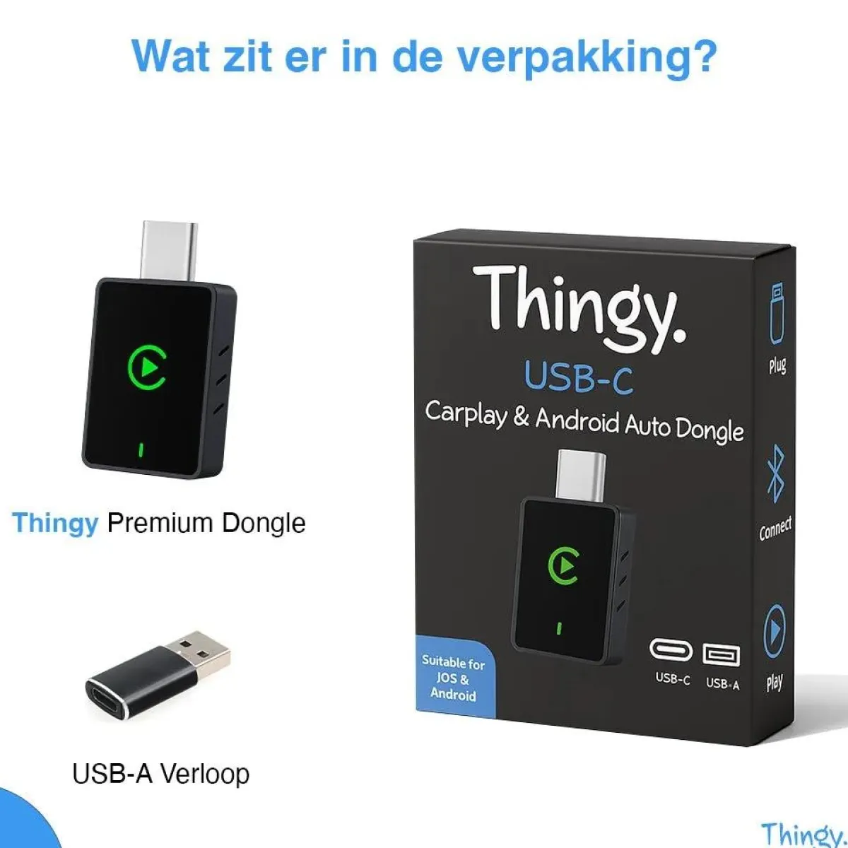 New USB-C 2-in-1 CarPlay & Android Auto Dongle Draadloze Ontvangers