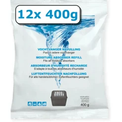 Vochtvanger navulling - 12x - 400 gram - neutraal Interieurverzorging