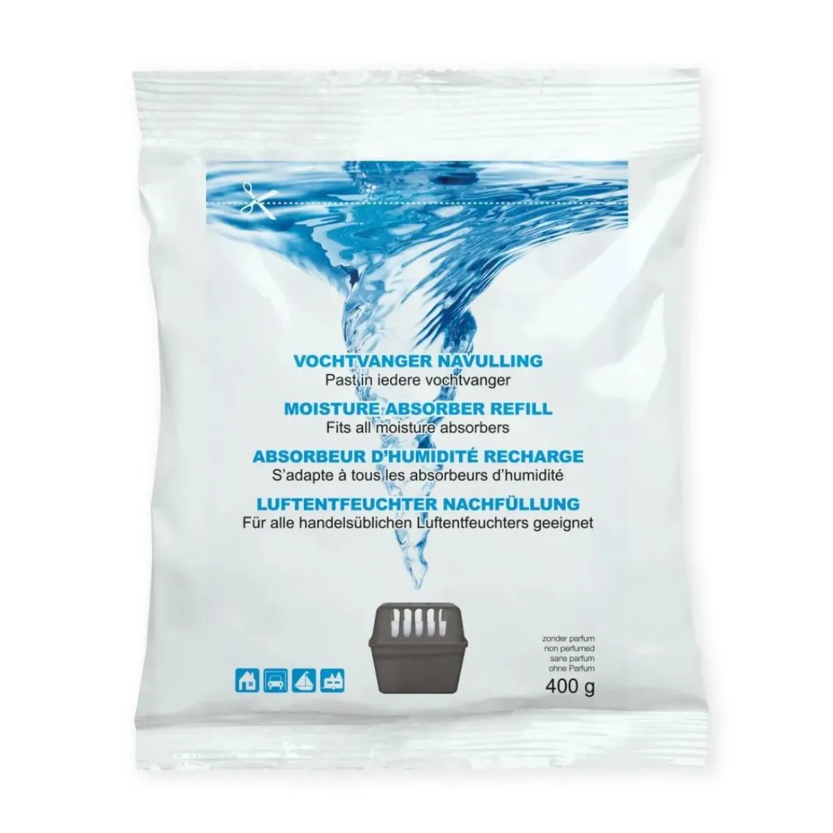 Best Vochtvanger navulling - 24x - 400 gram - neutraal Interieurverzorging