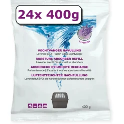 Online Vochtvanger navulling - 24x - 400 gram - lavendel Interieurverzorging