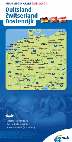 Discount Wegenkaart Duitsland, Zwitserland en Oostenrijk Wegenkaarten & Atlassen|Wegenkaarten