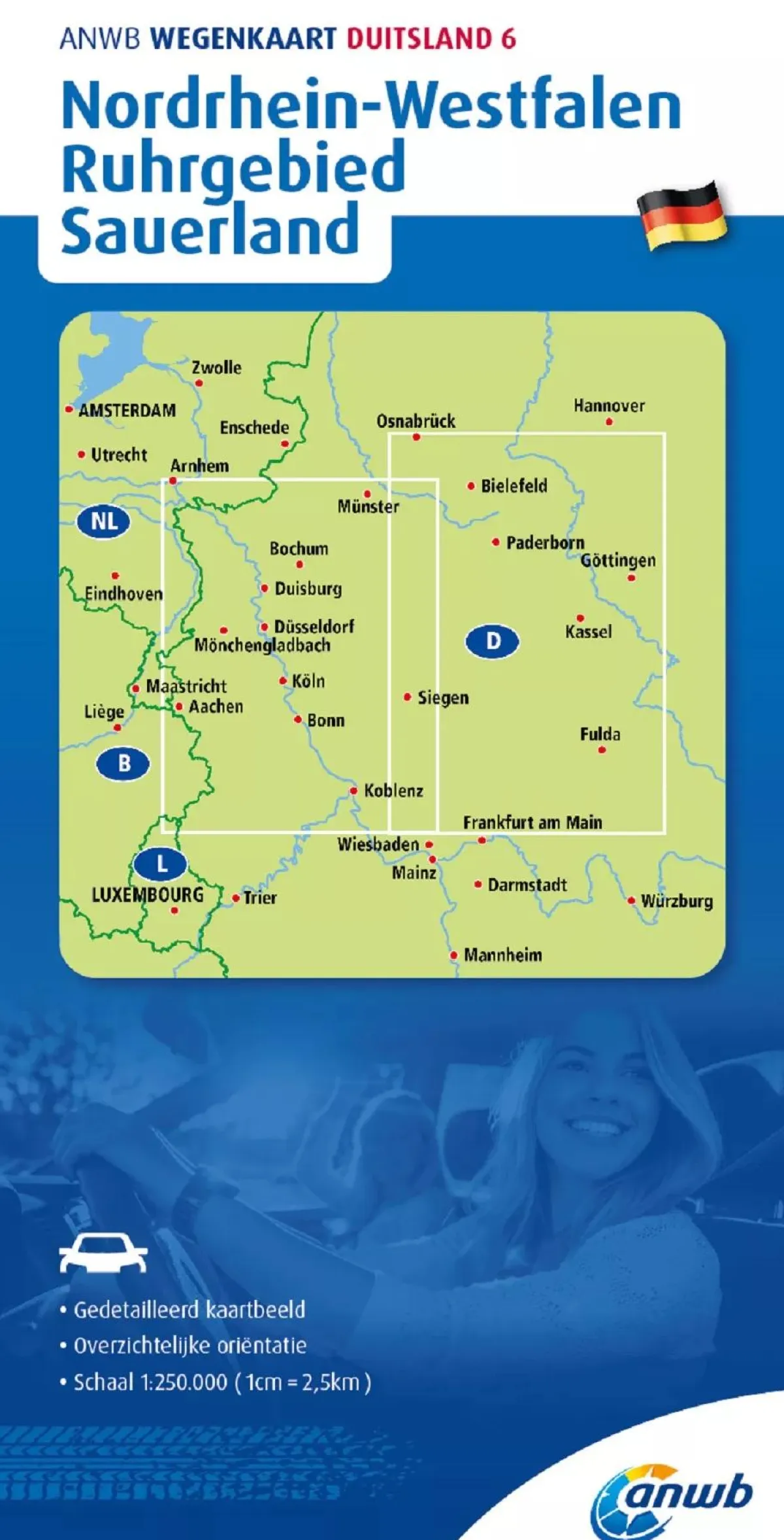 Best Wegenkaart Nordrhein-Westfalen, Ruhrgebied, Sauerland Wegenkaarten & Atlassen|Wegenkaarten