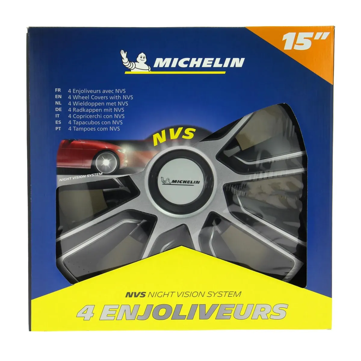 Online Wieldoppen - 15 inch - zilver/zwart - 4 stuks Autobanden & Accessoires
