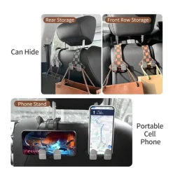 New 2x Auto Hoofdsteun Haak Duo Organizers