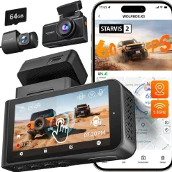 Hot X3 Touch 2CH 2K Wifi GPS 64gb dashcam Dashcams